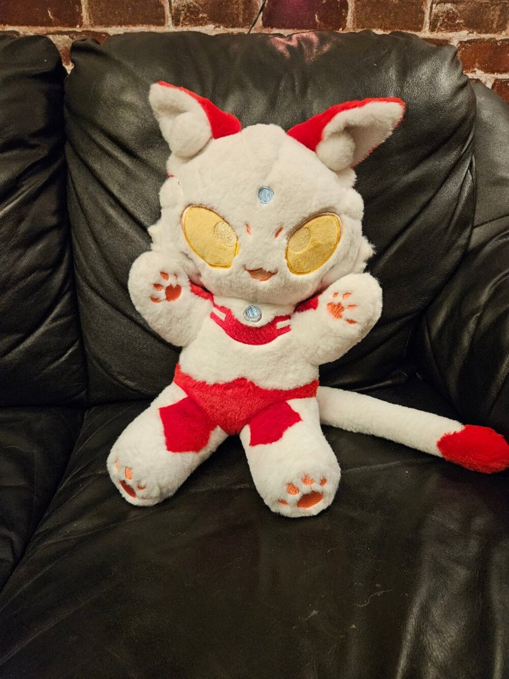 Rare Bandai China Exclusive Ultraman Mebius Cat Cosplay Plush Doll Fluffy Animal